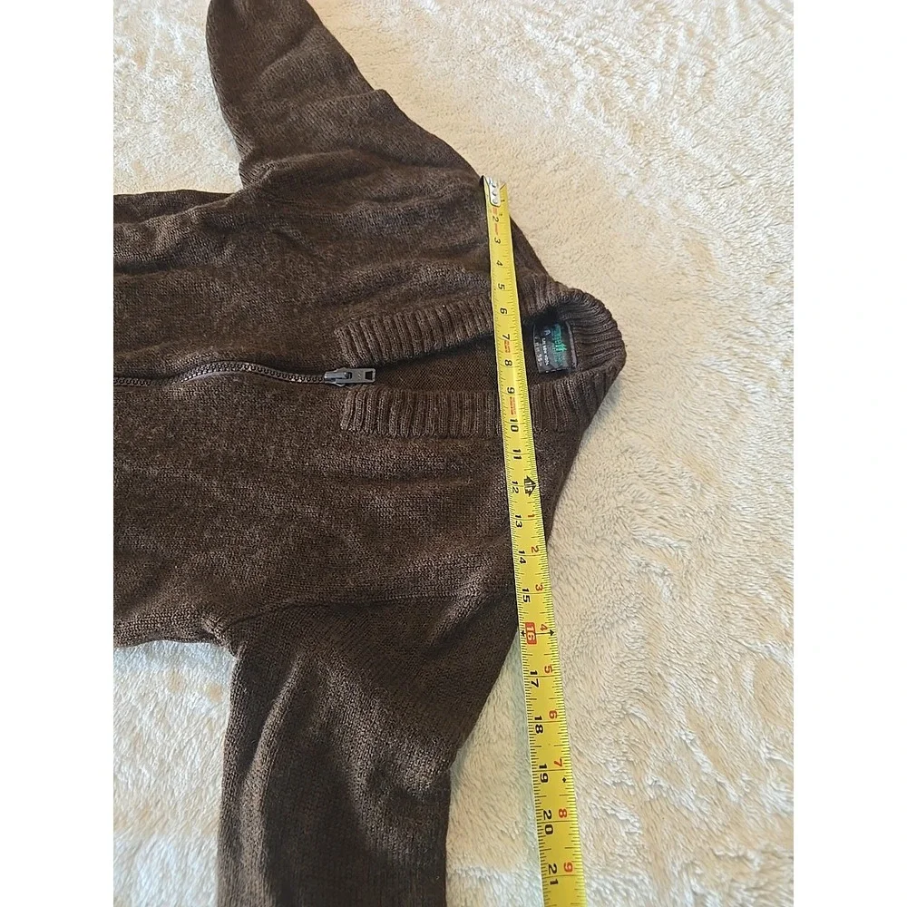 Ansett Pure New Wool Fullzip Cardigan Sweater Dark Brown‎ Tag Says 16 (Fits Med)